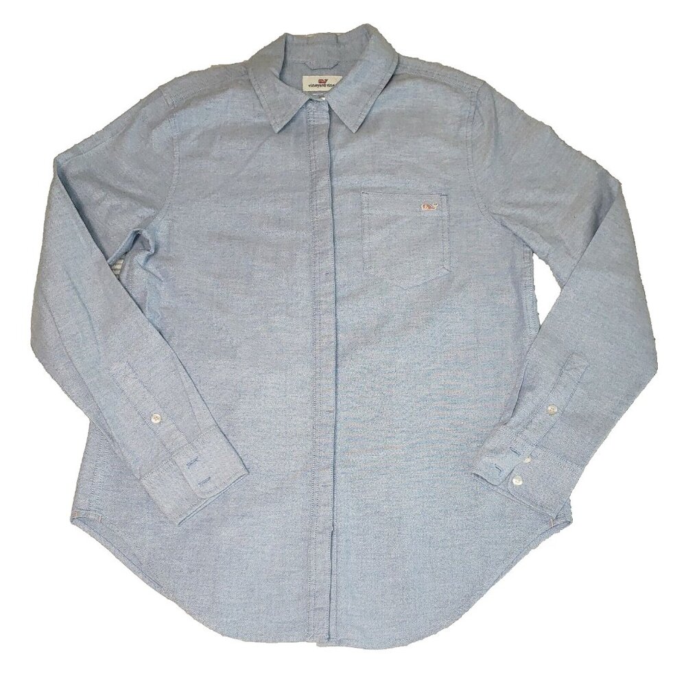 Vineyard Vines women's 2 brushed cotton chambray button front shirt long sleeve